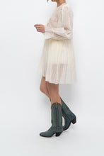 Load image into Gallery viewer, WILFRED LE FOU x Cream Sheer Metallic Babydoll Dress (XS, S)