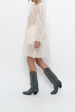 Load image into Gallery viewer, WILFRED LE FOU x Cream Sheer Metallic Babydoll Dress (XS, S)