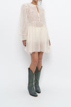 Load image into Gallery viewer, WILFRED LE FOU x Cream Sheer Metallic Babydoll Dress (XS, S)