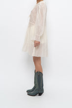 Load image into Gallery viewer, WILFRED LE FOU x Cream Sheer Metallic Babydoll Dress (XS, S)