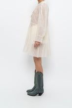Load image into Gallery viewer, WILFRED LE FOU x Cream Sheer Metallic Babydoll Dress (XS, S)