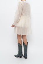 Load image into Gallery viewer, WILFRED LE FOU x Cream Sheer Metallic Babydoll Dress (XS, S)