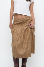 Load image into Gallery viewer, Vintage x Tan Pleated Soft Midi Skirt (S, M)