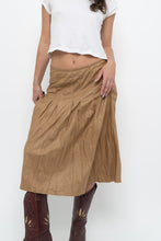 Load image into Gallery viewer, Vintage x Tan Pleated Soft Midi Skirt (S, M)