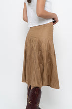 Load image into Gallery viewer, Vintage x Tan Pleated Soft Midi Skirt (S, M)