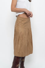 Load image into Gallery viewer, Vintage x Tan Pleated Soft Midi Skirt (S, M)