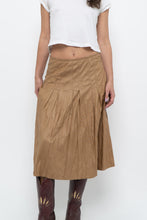 Load image into Gallery viewer, Vintage x Tan Pleated Soft Midi Skirt (S, M)