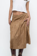 Load image into Gallery viewer, Vintage x Tan Pleated Soft Midi Skirt (S, M)