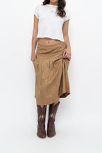 Load image into Gallery viewer, Vintage x Tan Pleated Soft Midi Skirt (S, M)