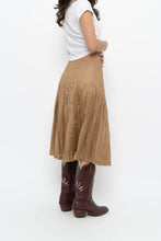 Load image into Gallery viewer, Vintage x Tan Pleated Soft Midi Skirt (S, M)