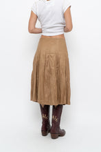 Load image into Gallery viewer, Vintage x Tan Pleated Soft Midi Skirt (S, M)