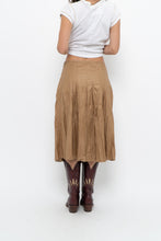 Load image into Gallery viewer, Vintage x Tan Pleated Soft Midi Skirt (S, M)