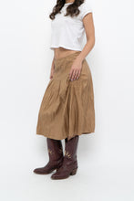 Load image into Gallery viewer, Vintage x Tan Pleated Soft Midi Skirt (S, M)