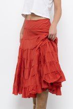 Load image into Gallery viewer, Vintage x Orange Cotton Tiered Maxi Skirt (XS, S)