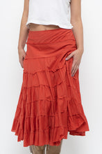 Load image into Gallery viewer, Vintage x Orange Cotton Tiered Maxi Skirt (XS, S)