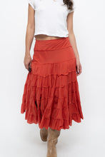 Load image into Gallery viewer, Vintage x Orange Cotton Tiered Maxi Skirt (XS, S)