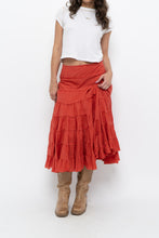 Load image into Gallery viewer, Vintage x Orange Cotton Tiered Maxi Skirt (XS, S)