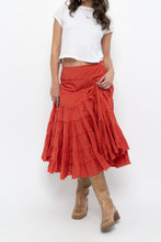 Load image into Gallery viewer, Vintage x Orange Cotton Tiered Maxi Skirt (XS, S)