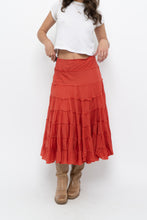 Load image into Gallery viewer, Vintage x Orange Cotton Tiered Maxi Skirt (XS, S)