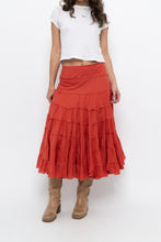 Load image into Gallery viewer, Vintage x Orange Cotton Tiered Maxi Skirt (XS, S)