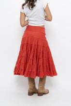 Load image into Gallery viewer, Vintage x Orange Cotton Tiered Maxi Skirt (XS, S)