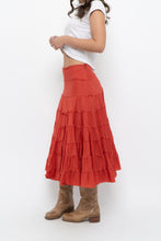 Load image into Gallery viewer, Vintage x Orange Cotton Tiered Maxi Skirt (XS, S)