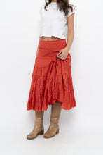 Load image into Gallery viewer, Vintage x Orange Cotton Tiered Maxi Skirt (XS, S)
