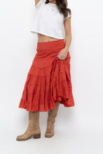 Load image into Gallery viewer, Vintage x Orange Cotton Tiered Maxi Skirt (XS, S)