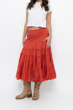 Load image into Gallery viewer, Vintage x Orange Cotton Tiered Maxi Skirt (XS, S)