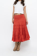 Load image into Gallery viewer, Vintage x Orange Cotton Tiered Maxi Skirt (XS, S)