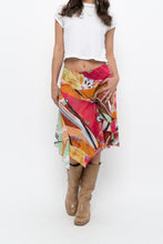 Load image into Gallery viewer, Vintage x Pink Abstract Patterned Metallic Midi Skirt (M, L)