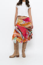 Load image into Gallery viewer, Vintage x Pink Abstract Patterned Metallic Midi Skirt (M, L)