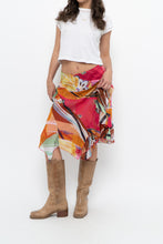 Load image into Gallery viewer, Vintage x Pink Abstract Patterned Metallic Midi Skirt (M, L)