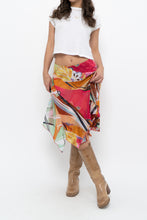 Load image into Gallery viewer, Vintage x Pink Abstract Patterned Metallic Midi Skirt (M, L)
