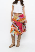 Load image into Gallery viewer, Vintage x Pink Abstract Patterned Metallic Midi Skirt (M, L)