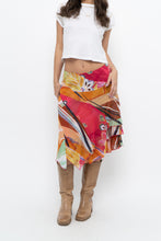 Load image into Gallery viewer, Vintage x Pink Abstract Patterned Metallic Midi Skirt (M, L)
