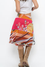 Load image into Gallery viewer, Vintage x Pink Abstract Patterned Metallic Midi Skirt (M, L)