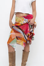 Load image into Gallery viewer, Vintage x Pink Abstract Patterned Metallic Midi Skirt (M, L)