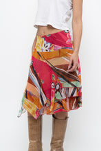 Load image into Gallery viewer, Vintage x Pink Abstract Patterned Metallic Midi Skirt (M, L)