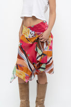 Load image into Gallery viewer, Vintage x Pink Abstract Patterned Metallic Midi Skirt (M, L)