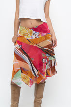 Load image into Gallery viewer, Vintage x Pink Abstract Patterned Metallic Midi Skirt (M, L)