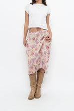 Load image into Gallery viewer, Vintage x Yellow, Pink Silk Midi Skirt (S, M)