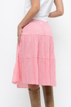Load image into Gallery viewer, Vintage x Made in USA x Pink Tiered Midi Skirt (S, M)