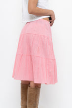 Load image into Gallery viewer, Vintage x Made in USA x Pink Tiered Midi Skirt (S, M)