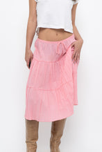 Load image into Gallery viewer, Vintage x Made in USA x Pink Tiered Midi Skirt (S, M)