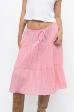 Load image into Gallery viewer, Vintage x Made in USA x Pink Tiered Midi Skirt (S, M)