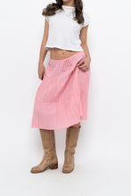 Load image into Gallery viewer, Vintage x Made in USA x Pink Tiered Midi Skirt (S, M)