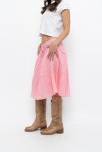 Load image into Gallery viewer, Vintage x Made in USA x Pink Tiered Midi Skirt (S, M)