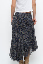 Load image into Gallery viewer, Vintage x ANNE KLEIN Navy Floral Silk Maxi Skirt (S, M)