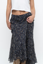 Load image into Gallery viewer, Vintage x ANNE KLEIN Navy Floral Silk Maxi Skirt (S, M)